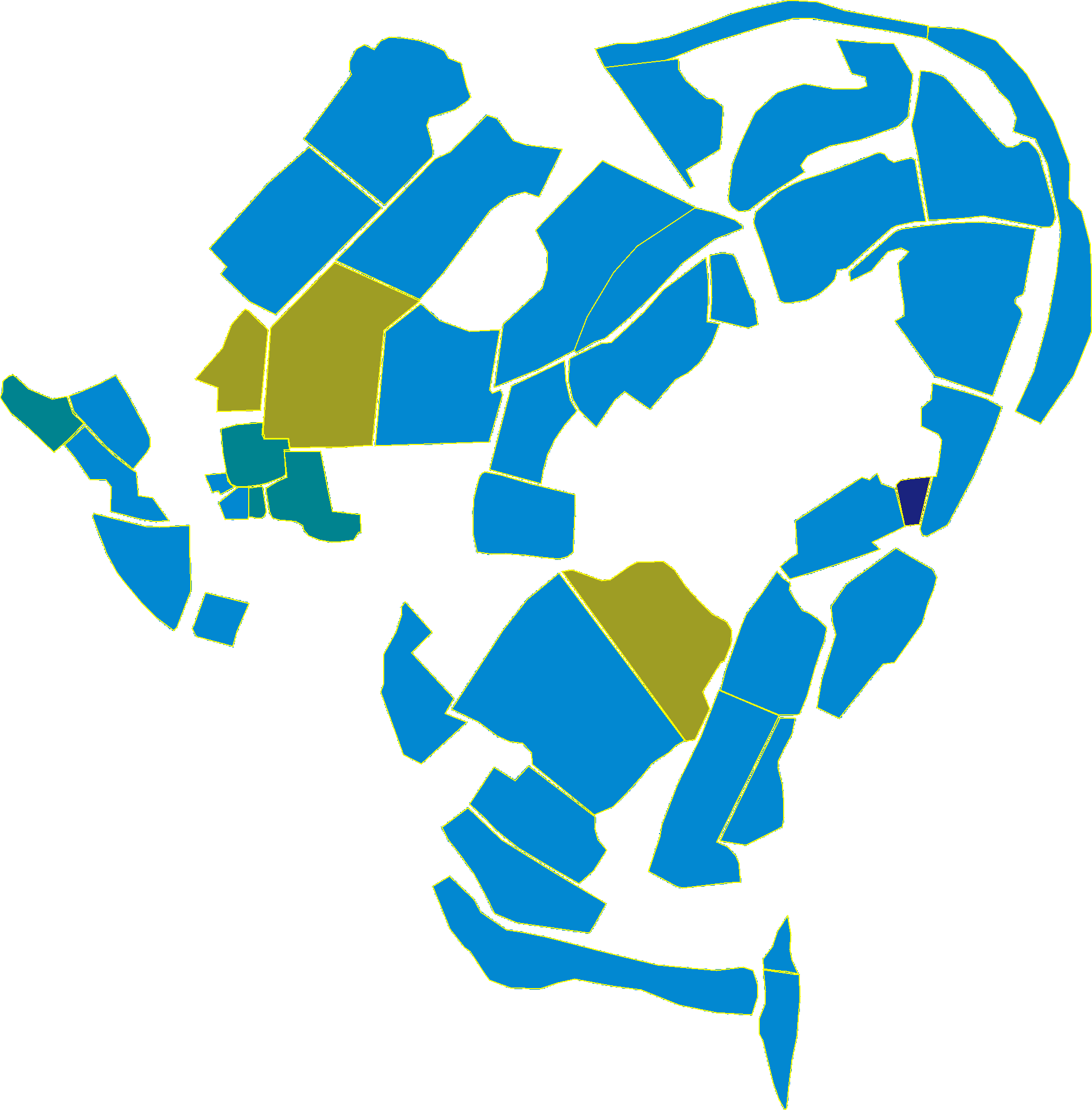 Enterprise-suitability layer for Wilder Wood Farm — every field colour-coded across ten long-term capability classes, showing which parcels are best matched to grazing, cropping, agroforestry or wet meadow.